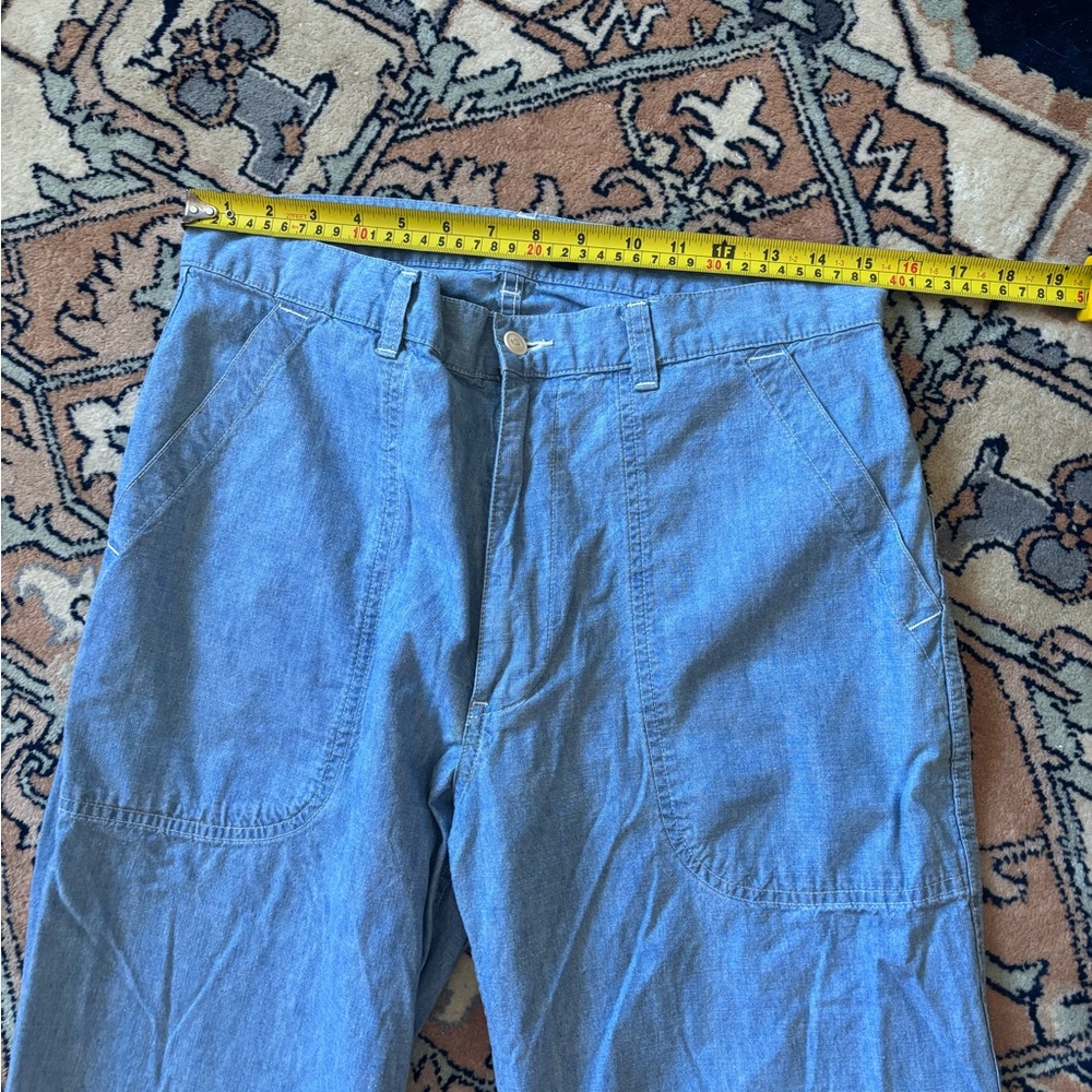 Vintage Polo by Ralph Lauren Chambray Cotton wide leg trousers, size 32 - Picture 5 of 11